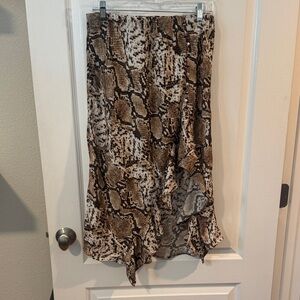 Asymmetrical Snake Print Skirt